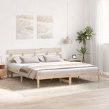vidaXL okvir kreveta s uzglavljem 200x200 cm od masivne borovine | shoptok.hr