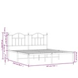  Metalni okvir za krevet s uzglavljem crni 183x213 cm | shoptok.hr