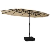  Dvojni suncobran s postoljem, UPF 50, dim. 451,5 x 264 cm, bež | shoptok.hr