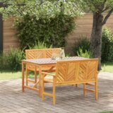 Komplet za jedilnico v vrtu 3 pcs Rjava 150 x 90 x 74 cm, (5000045122) | Shoptok.si
