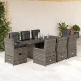 vidaXL 9-dijelni vrtni blagovaonski set sivi od poliratana | shoptok.hr