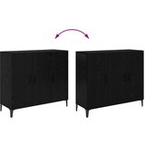 vidaXL Strani šal Črni hrast 34 x 90 x 80 cm Konstruiran les | Shoptok.si