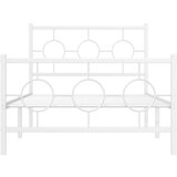Metalni okvir kreveta uzglavlje i podnožje bijeli 100x190 cm | shoptok.hr