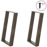 vidaXL Noge za blagovaonski stol U-oblik 2 kom Prirodni čelik 60 x (72-73) cm Čelik Cijene