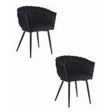 Brandless Stol ORION - črni žamet x 2, (22044077) | Shoptok.si