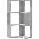  Kutni regal za knjige 3 razine boja betona 50x50x102 cm drveni | shoptok.hr