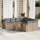 vidaXL 9-dijelni set vrtnih sofa s jastucima bež od poliratana | shoptok.hr