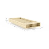 Karup Krevet od masivnog bora bez uzglavlja s podnicom 90x200 cm u prirodnoj boji Merge – | shoptok.hr