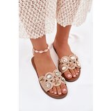 Boto Women's Flat Sandals With Golden Pins Beige Nalothiel | ePonuda.com