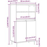 vidaXL Visoka omara artisan hrast 60x36x110 cm inženirski les | Shoptok.si