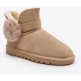 Kesi Beige women's suede snow boots Eraclio with cutouts