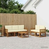  Set vanjskih sofa 6 pcs Prirodna i krem Poliester u