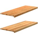  Okenske police 2 kosa svetlo rjava 110x40x2 cm trdna hrastovina | Shoptok.si