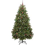 vidaXL Umjetno božićno drvce S LED lampica Zelena 240 cm PVC i metal | shoptok.hr