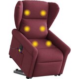 vidaXL Električni masažni naslonjač na podizanje od tkanine boja vina | shoptok.hr