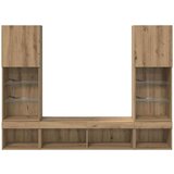 TV stenske enote z LED 5 pcs Umetni hrast 40,5 x 30 x 102 cm - - Rjava - 56.88 - 40,5 x 30 x 102 cm - 2025-vidaXL-Uvoz_2 | Shoptok.si