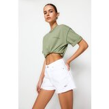Trendyol Shorts - White - High Waist Cene