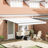 vidaXL avtomatska retraktibilna tenda z LED belo 400x350 cm, tenda nadomestna tkanina za okvir 4x3.5 m bela Cene