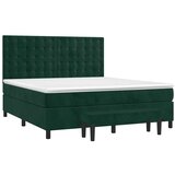 Krevet s oprugama i madracem tamnozeleni 160x200 cm baršunasti | Eponuda.com