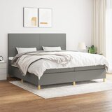  Krevet s oprugama i madracem tamnosivi 200 x 200 cm od tkanine | shoptok.hr