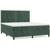 Maison Chic Box spring postelja - Vzmetna postelja z vzmetnico temno zelena 180x200 cm žamet SL8718, (21908822) | Shoptok.si