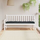  Jastuk za vrtnu klupu crni karirani 180x50x7 cm tkanina Oxford | shoptok.hr