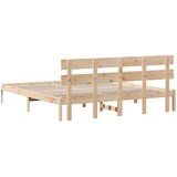  Krevetna konstrukcija Smeđa 200 x 200 cm Čvrsto borovo drvo | shoptok.hr