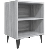  Noćni ormarić s metalnim nogama boja sivog hrasta 40x30x50 cm | shoptok.hr