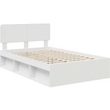  Konstrukcija postelje Bela 120 x 200 cm Masivno borovo les, (5000102848) | Shoptok.si