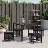  Vrtni stolci s jastucima 4 kom crni 41x41x36 cm od poliratana | shoptok.hr