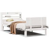  Okvir kreveta s uzglavljem bijeli 75x190 cm od borovine | shoptok.hr