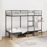 vidaXL Krevet na kat bez madraca crni 90x200 cm čelik | shoptok.hr