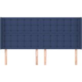  Vzglavje z ušesi modro 203x16x118/128 cm blago, (20932465) | Shoptok.si