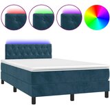  box spring s madracem LED tamnoplavi 120x200 cm baršun | shoptok.hr