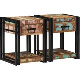  Noćni ormar 2 pcs 40 x 40 x 50 cm Čvrsto drvo iz reciklaže | shoptok.hr