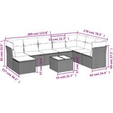  9-dijelni set vrtnih sofa s jastucima bež od poliratana | shoptok.hr