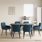 vidaXL Trpezarijske stolice 6 pcs Baršun Plava 57 x 50 x 85 cm Cijene