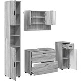  Set namještaja za kupaonicu s ladicama 4 pcs Sivi hrast sonoma | shoptok.hr