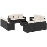  13-dijelni set vrtnih sofa s jastucima poliratan crni | shoptok.hr