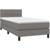  Box spring postelja z vzmetnico LED temno siva 100x200 cm blago, (20937289) | Shoptok.si