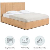 Bonami Selection Senf žuti tapecirani bračni krevet s podnicom i prostorom za odlaganje 180x200 cm Thessa Bold Line – | shoptok.hr