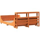 vidaXL Posteljni okvir brez vzmetnice vošč. rjav 150x200 cm borovina | Shoptok.si