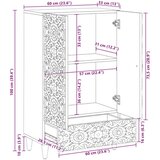  Visoka omara z vrati Rjava 60 x 33,5 x 100 cm Masiven les manga, (5000246535) | Shoptok.si