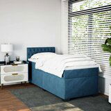 vidaXL Box spring postelja z vzmetnico temno modra 80x200 cm žamet, (21309992) | Shoptok.si