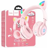 Hoco Bežične stereo slušalice, Bluetooth v5.3, 400mAh - W39 slušalice Mačje uši,Pink cene