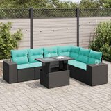  7-dijelni set vrtnih sofa s jastucima crni poliratana bagrem | shoptok.hr