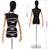  Podesivi maneken 165-213 cm s postoljem Žena PP Crna | shoptok.hr