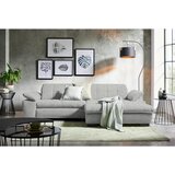 CARRYHOME KOTNA SEDEŽNA GARNITURA, tkanina platinaste barve | Shoptok.si
