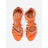 Shelvt Orange boho sandals with studs | shoptok.hr