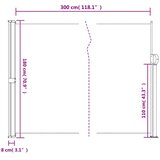  Bočna tenda na uvlačenje krem 180 x 300 cm | shoptok.hr